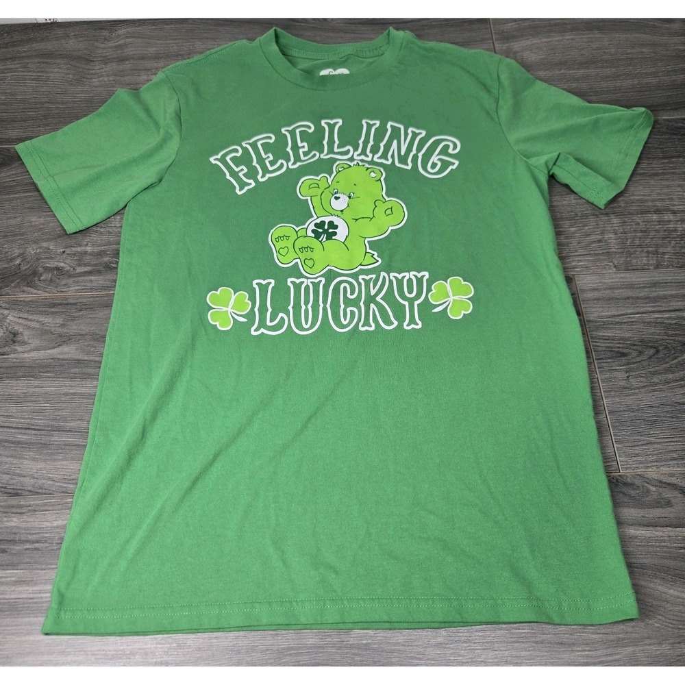 Care‎ Bears Feeling Lucky T Shirt Womens S Green Good Luck Bear Short Sleeve